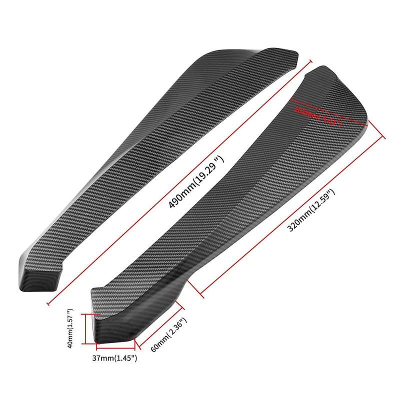 2Pcs Car Universal Fin Carbon Fiber Rear Spoiler Car Modification Rear Spoiler Modified Shovel