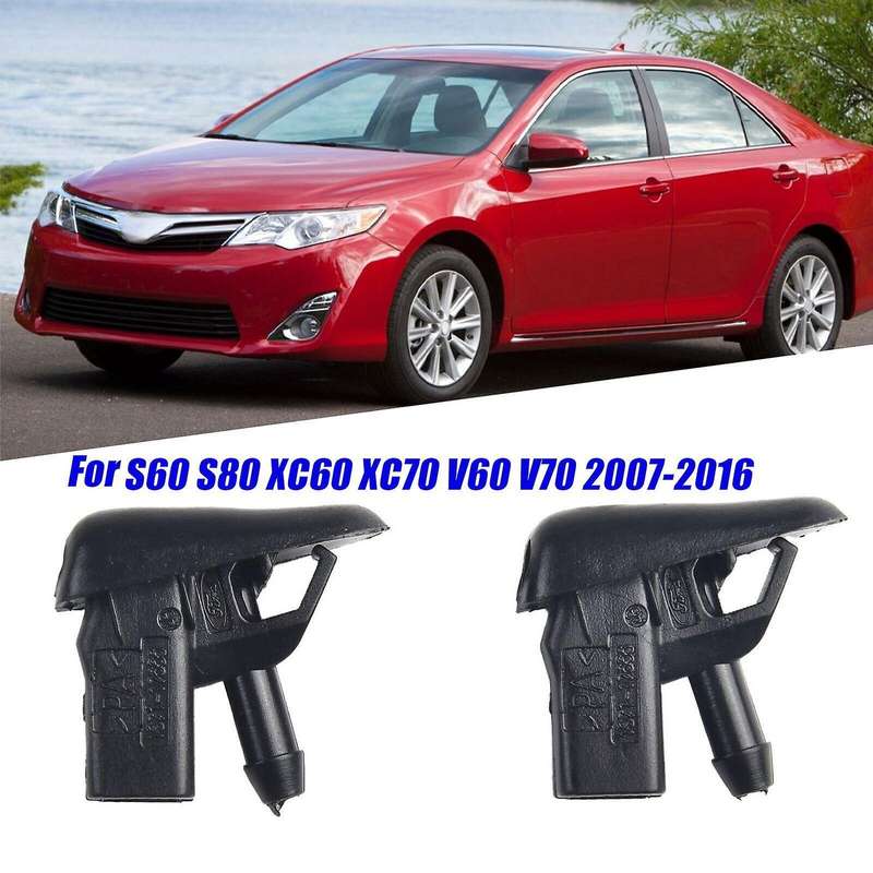 2PCS Car Windscreen Washer Spray Jet 31301826 for S60 S80 XC60 XC70 V70 2007-2016 Wiper Nozzle