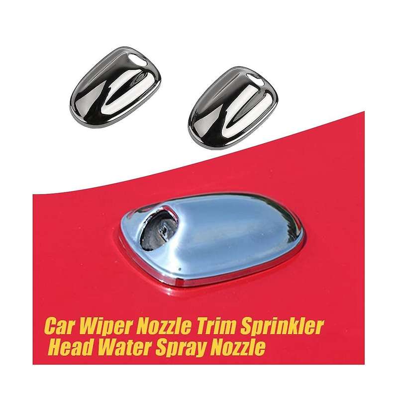 2Pcs Car Wiper Nozzle Trim Cover for F54 F55 F56 F57 F60 Chrome Sprinkler Head Water Spray Nozzle