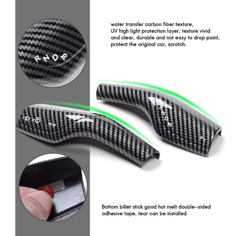 2PCS Car Wiper Steering Lever Decoration Steering Wheel Steering Lever for Carbon Fiber