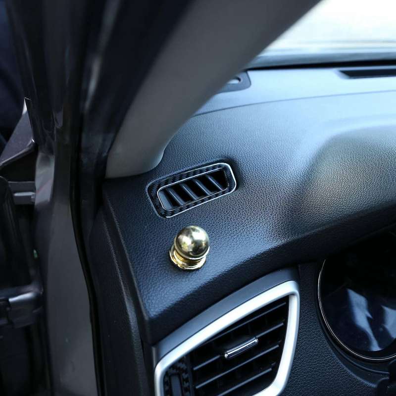 2Pcs Carbon Fiber ABS Central Control Dashboard Side Air Outlet Trim for 2014-2018 Decoration Sticke