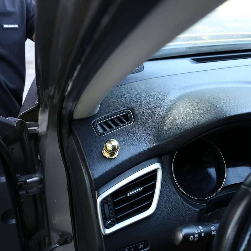 2Pcs Carbon Fiber ABS Central Control Dashboard Side Air Outlet Trim for 2014-2018 Decoration Sticke