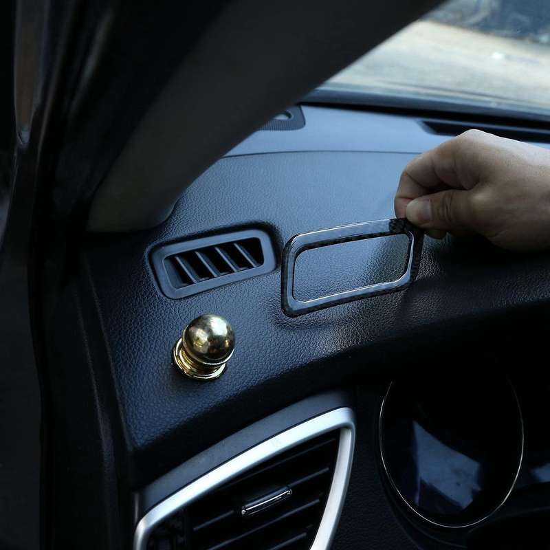 2Pcs Carbon Fiber ABS Central Control Dashboard Side Air Outlet Trim for 2014-2018 Decoration Sticke