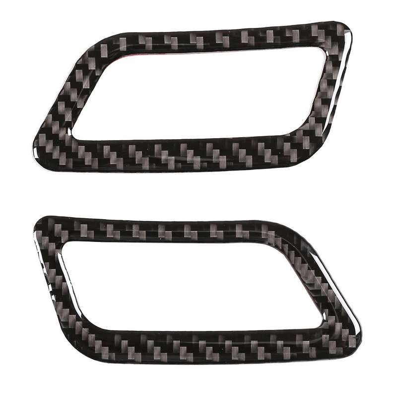 2Pcs Carbon Fiber ABS Central Control Dashboard Side Air Outlet Trim for 2014-2018 Decoration Sticke