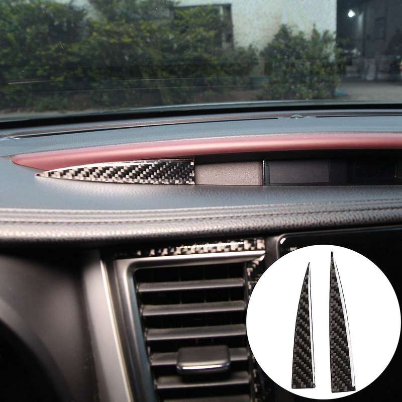 2Pcs Carbon Fiber ABS Central Control Display Screen Trim Decoration Stickers for 2015-2018