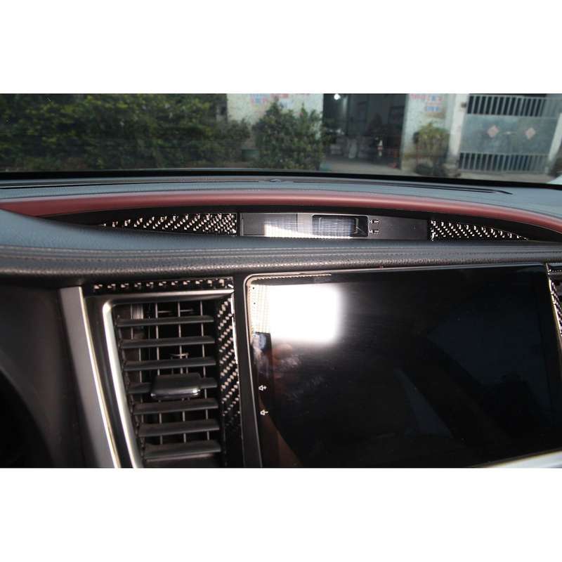 2Pcs Carbon Fiber ABS Central Control Display Screen Trim Decoration Stickers for 2015-2018