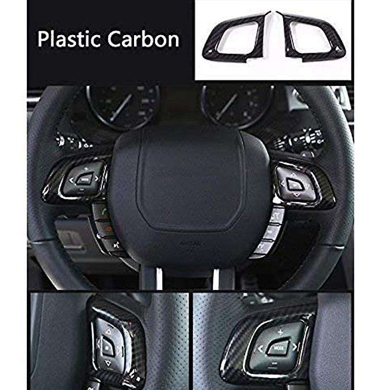 2Pcs Carbon Fiber Car Steering Wheel Control Frame Trim for Range Evoque 2012-2017 Car Accessories