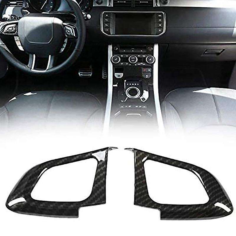 2Pcs Carbon Fiber Car Steering Wheel Control Frame Trim for Range Evoque 2012-2017 Car Accessories