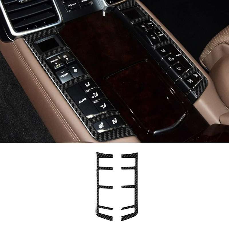 2PCS Carbon Fiber Black Rear Button Decoration Trim Car Decorative Sticker Car Interior for 2010-201
