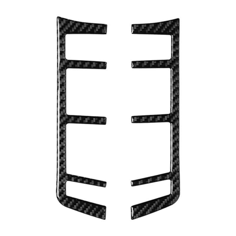 2PCS Carbon Fiber Black Rear Button Decoration Trim Car Decorative Sticker Car Interior for 2010-201