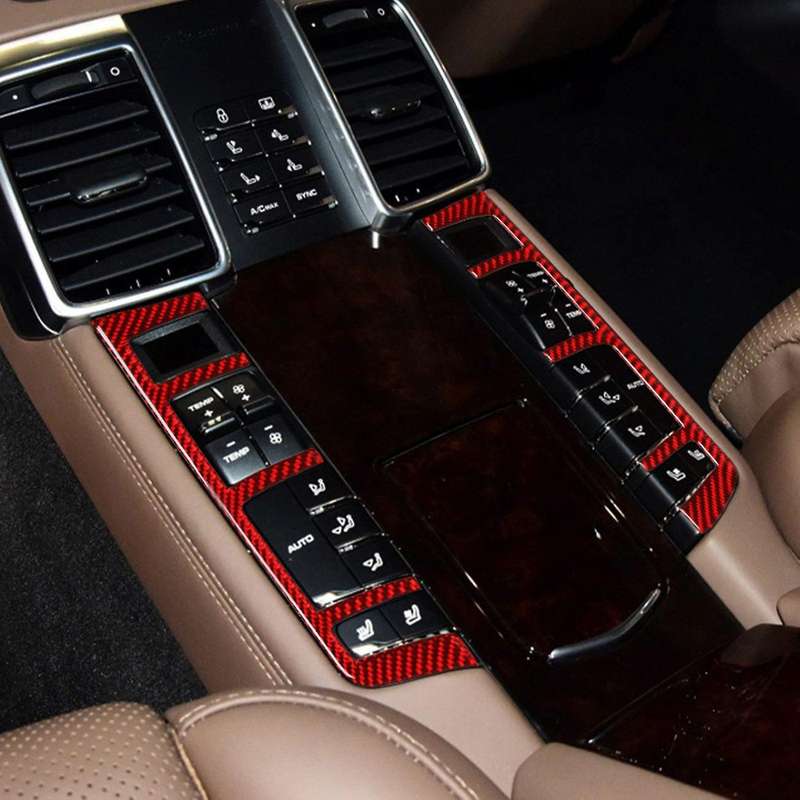 2PCS Carbon Fiber Black Rear Button Decoration Trim Car Decorative Sticker Car Interior for 2010-201
