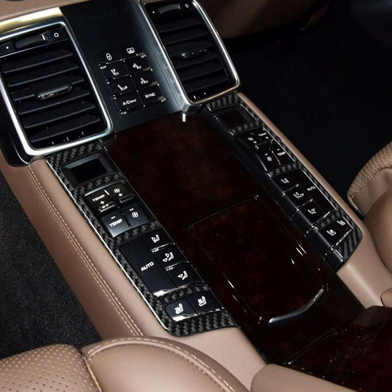 2PCS Carbon Fiber Black Rear Button Decoration Trim Car Decorative Sticker Car Interior for 2010-201