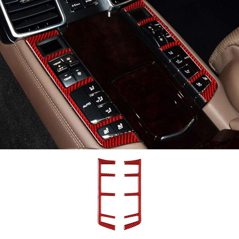 2PCS Carbon Fiber Black Rear Button Decoration Trim Car Decorative Sticker Car Interior for 2010-201