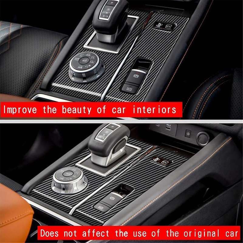 2pcs Carbon Fiber Central Gear Shift Panel Control Panel Decal Interior Modification for 2022+ Rhd