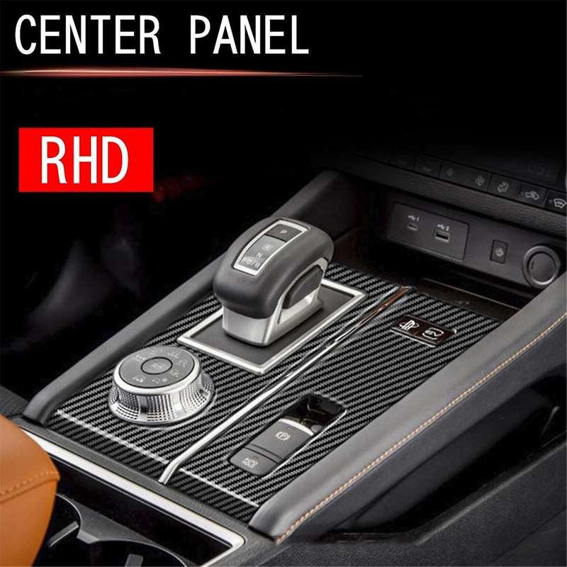 2pcs Carbon Fiber Central Gear Shift Panel Control Panel Decal Interior Modification for 2022+ Rhd