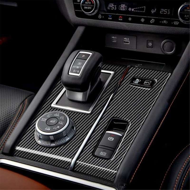 2pcs Carbon Fiber Central Gear Shift Panel Control Panel Decal Interior Modification for 2022+ Rhd