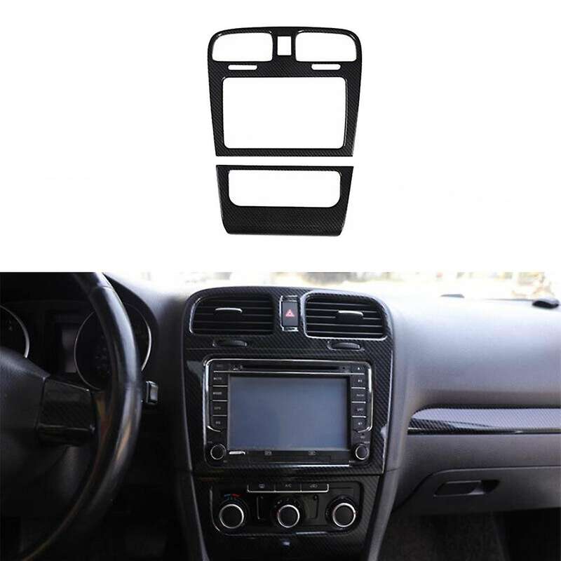2Pcs Carbon Fiber Center Vent Radio A/C Console Panel Cover for Golf 6 MK6 2008-2012 Decoration Acce