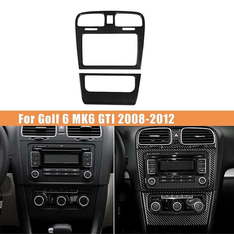 2Pcs Carbon Fiber Center Vent Radio A/C Console Panel Cover for Golf 6 MK6 2008-2012 Decoration Acce