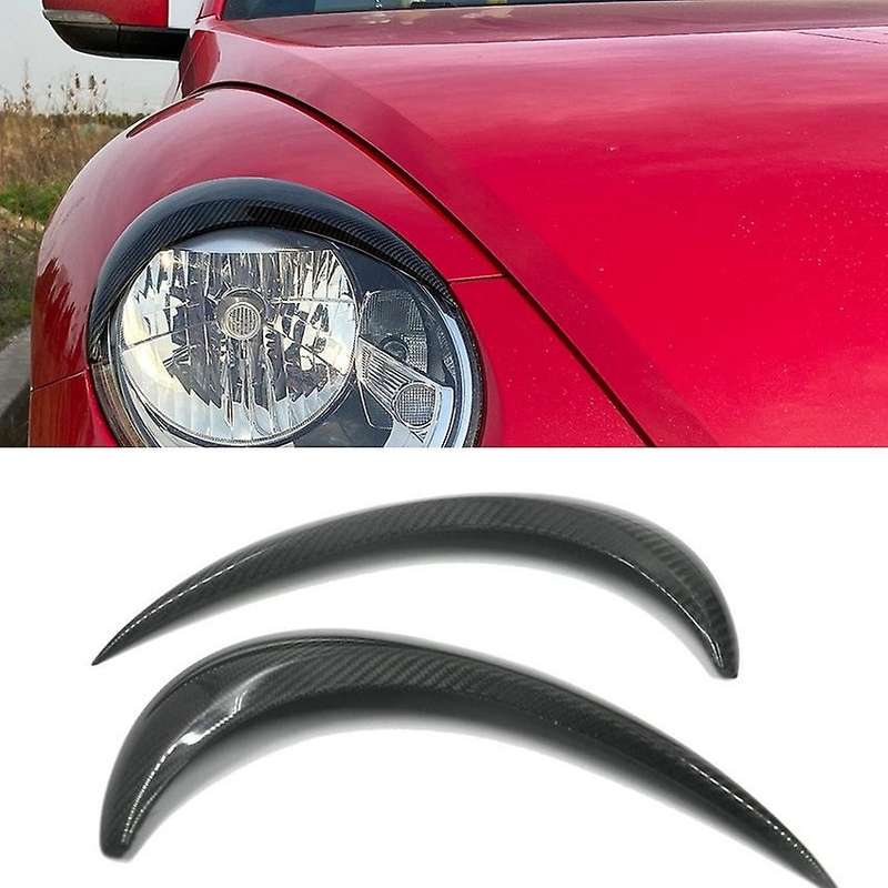 2Pcs Carbon Fiber Front Headlights Eyebrow Eyelid Sticker Trim for A5 2012-19 Headlights Eyebrow Cov
