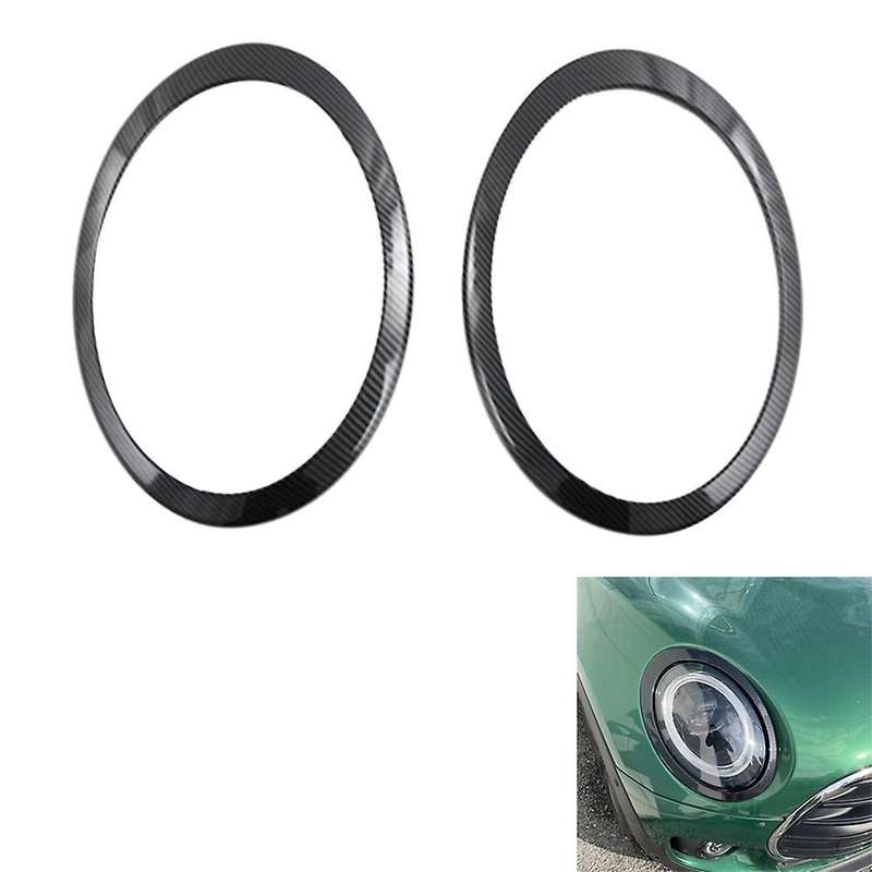 2Pcs Carbon Fiber Front Headlights Frame Headlight Lamps Eyebrow Ring Decorative Cover Trim for 2022