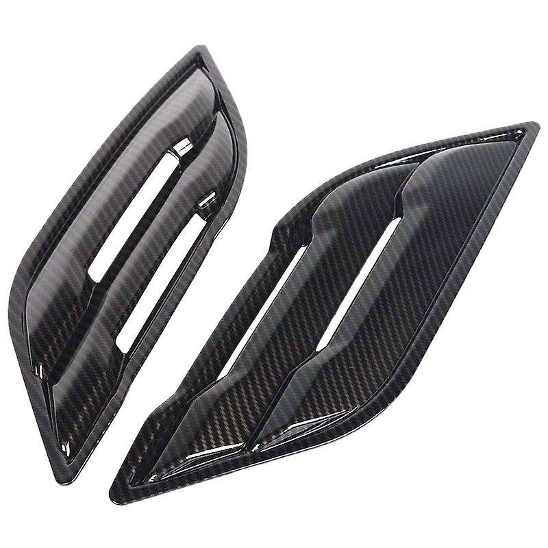 2Pcs Carbon Fiber Grain Plate Outlet Vent Trim for 2015 2016 2017