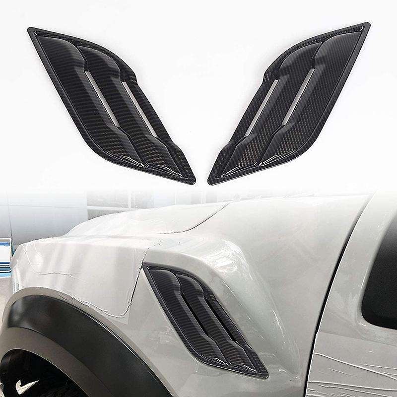 2Pcs Carbon Fiber Grain Plate Outlet Vent Trim for 2015 2016 2017