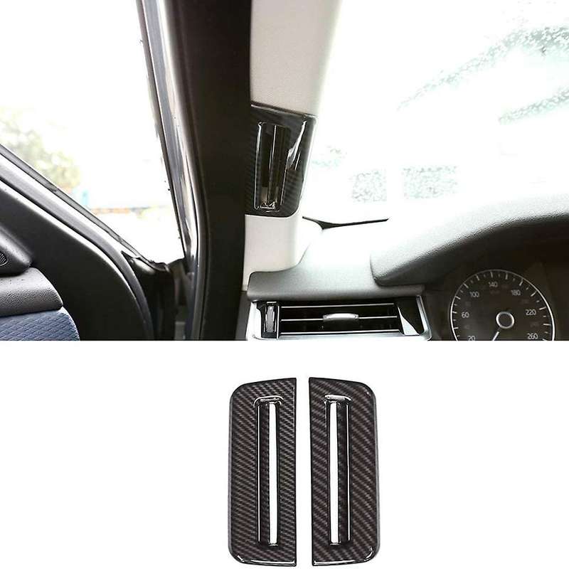 2PCS Carbon Fiber Pillar Air Vent Frame Cover Trim Car Interior Accessories for Range VELAR 2017-202