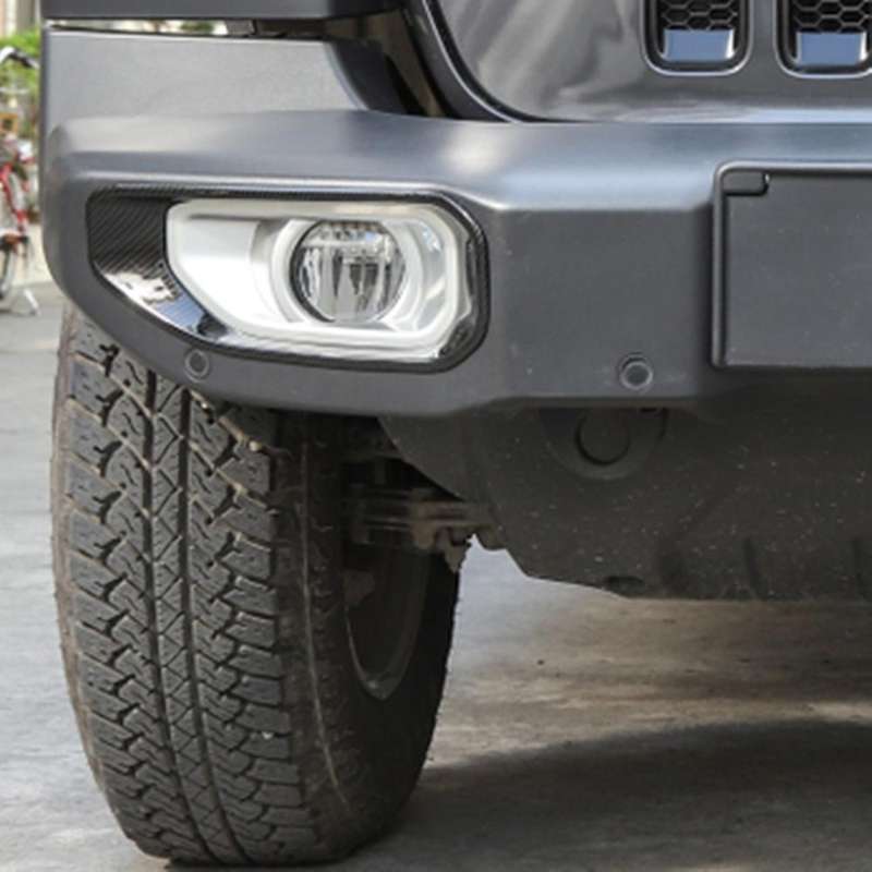 2Pcs Carbon Fiber Front Fog Light Cover Trim for JL 2018 2019