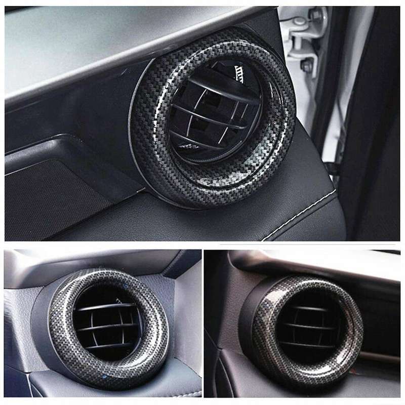 2Pcs Carbon Fiber Interior Vent Outlet Ring Cover Trim for 2016-2018