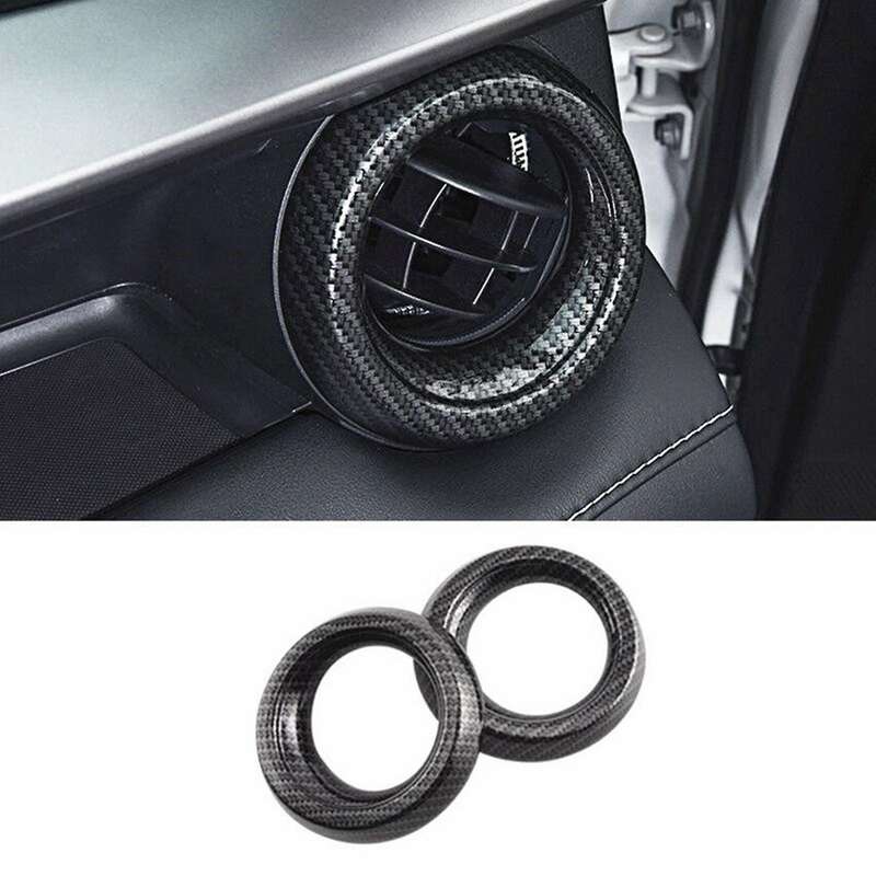 2Pcs Carbon Fiber Interior Vent Outlet Ring Cover Trim for 2016-2018