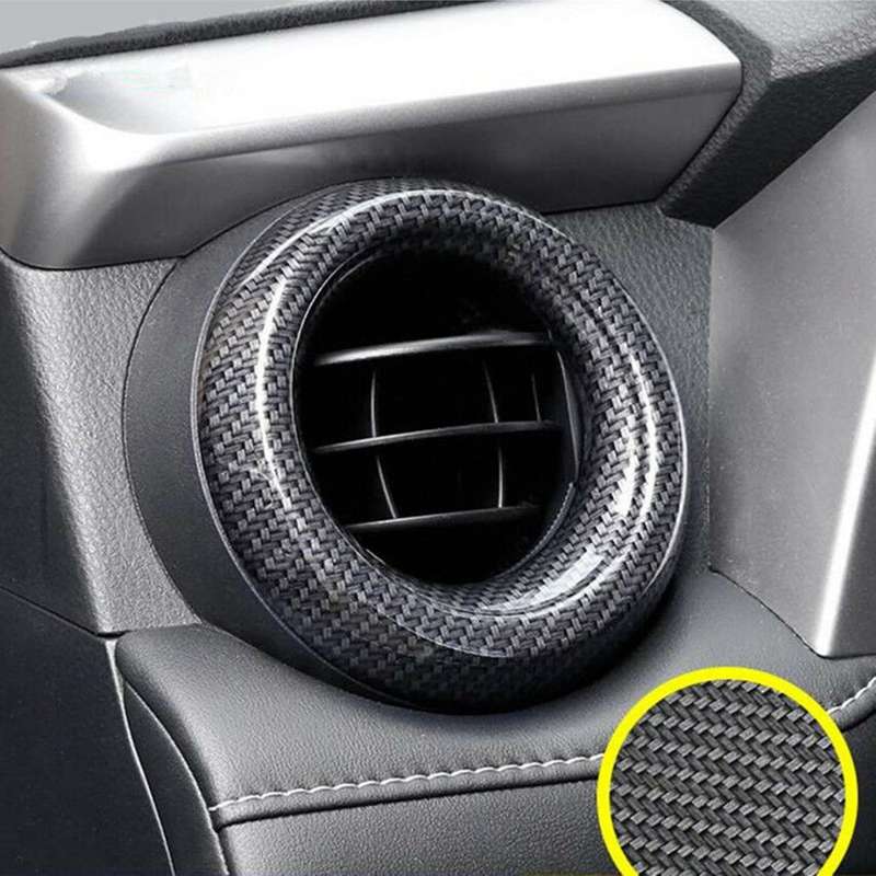 2Pcs Carbon Fiber Interior Vent Outlet Ring Cover Trim for 2016-2018