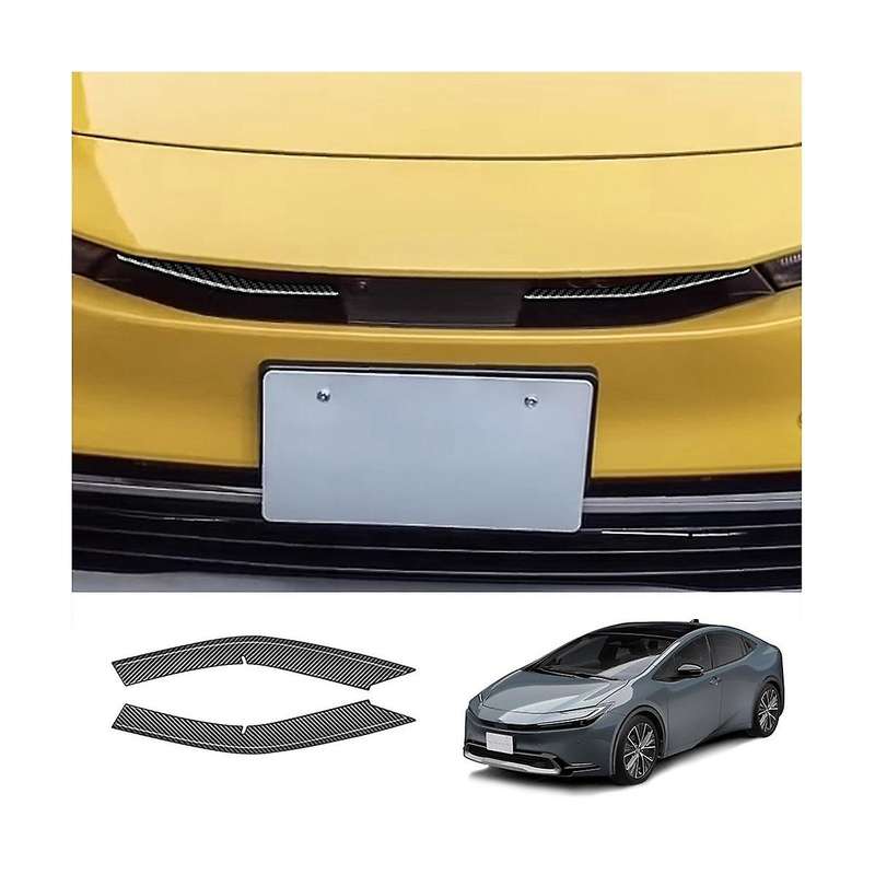 2pcs Carbon Fiber Front Bumper Upper Grill Moulding Cover Trim for Prius 60 Series 2022-2023