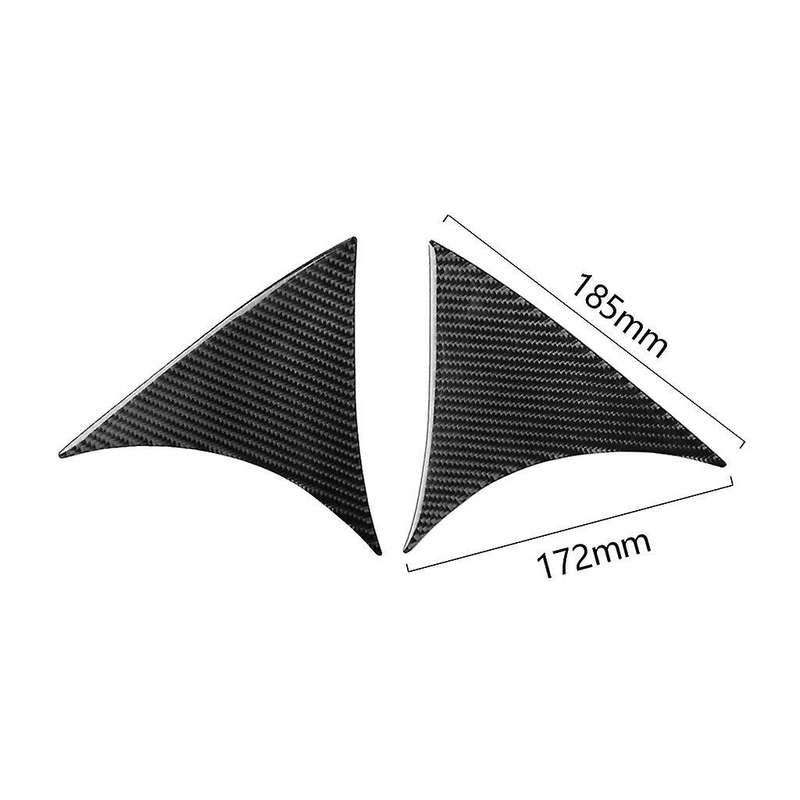 2Pcs Carbon Fiber Rear Window Spoiler Wing Trim for 3 Axela Hatchback 2014-18