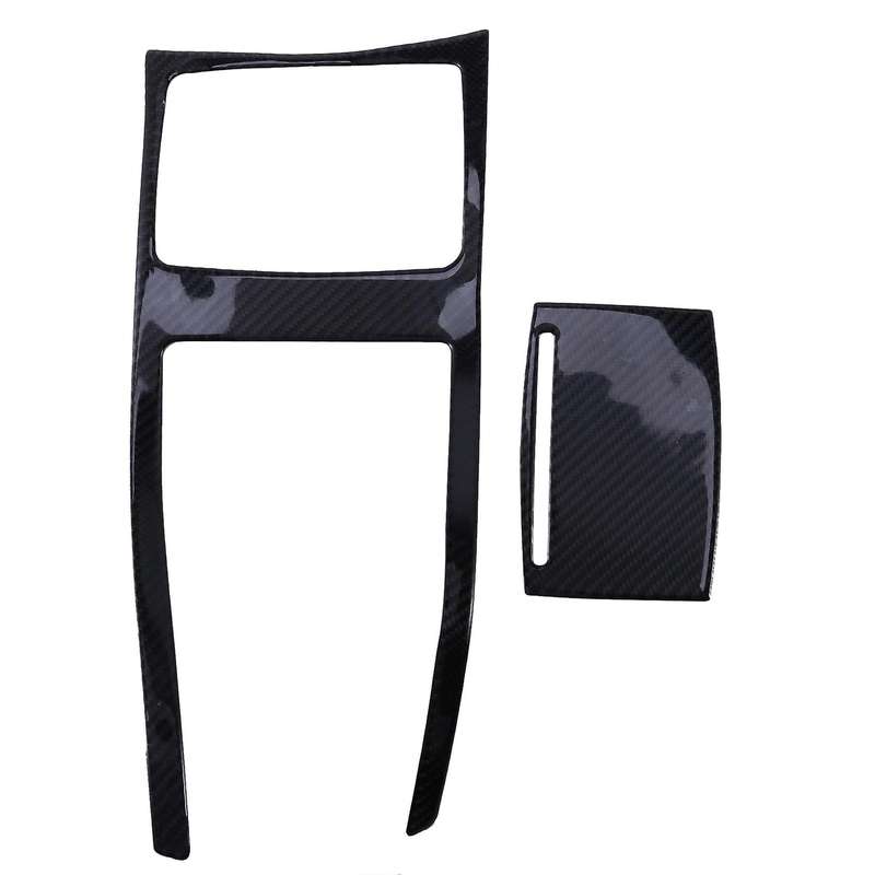 2Pcs Carbon Fiber Styling Water Cup Panel Cover Sticker Trim for A6 C7 A7 Interior Console Armrest S
