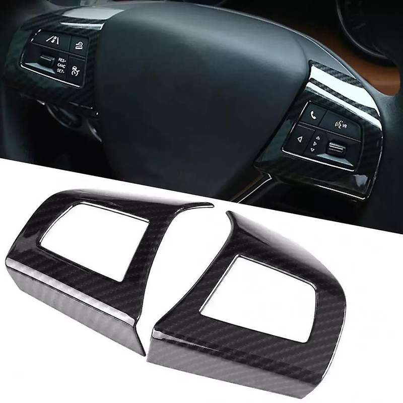 2Pcs Carbon Fiber Style Inner Steering Wheel Cover Trim Stickers for 2017-2018