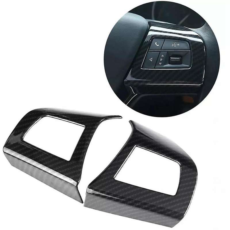 2Pcs Carbon Fiber Style Inner Steering Wheel Cover Trim Stickers for 2017-2018
