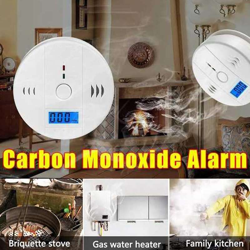2Pcs Carbon Monoxide Gas Detector with Warning Alarm CO Gas Monoxide Poisoning Smoke Gas Sensor Warn