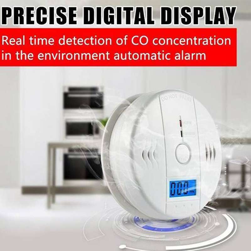 2Pcs Carbon Monoxide Gas Detector with Warning Alarm CO Gas Monoxide Poisoning Smoke Gas Sensor Warn