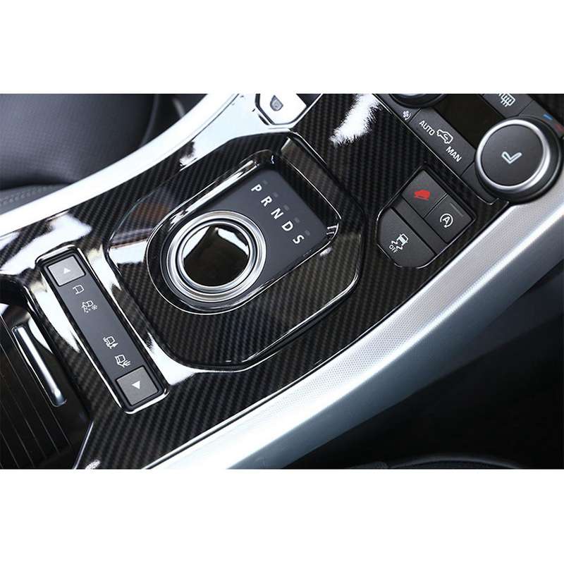 2Pcs Carbon Fiber Style Center Console Gear Panel Trim for Evoque 12-17