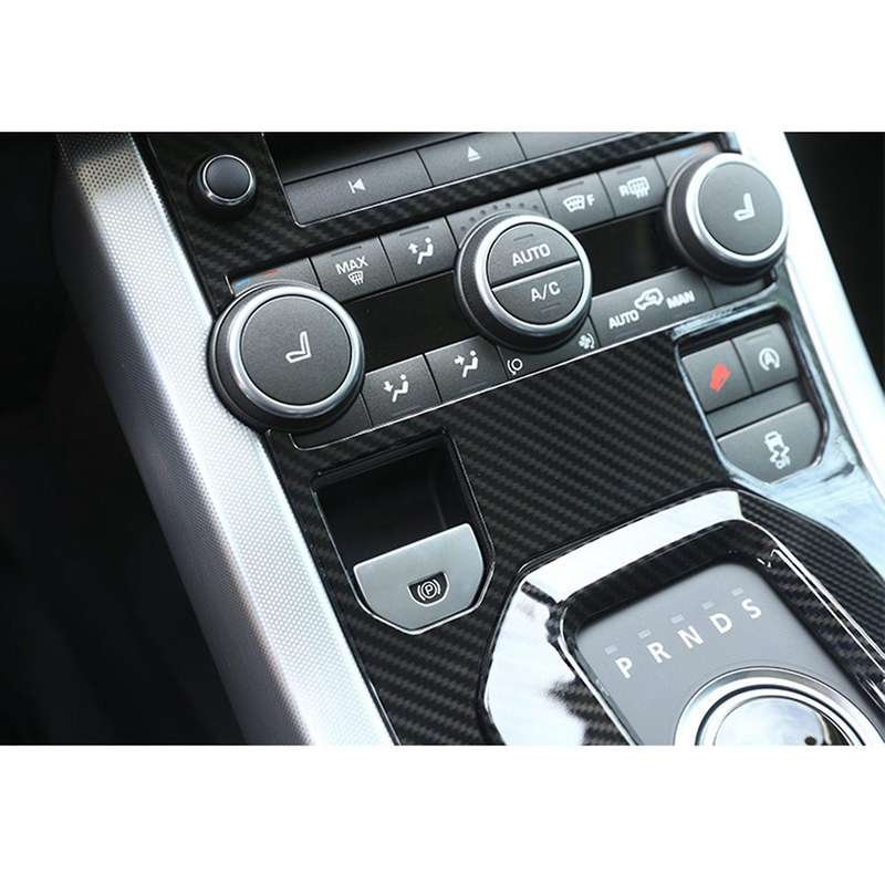 2Pcs Carbon Fiber Style Center Console Gear Panel Trim for Evoque 12-17