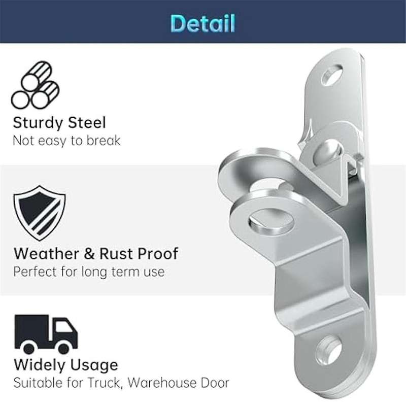 2Pcs Cargo Trailer Door Hasp Keeper Lock Handle Enclosed Car Hauler for Ramp Padlock Cargo Trailer