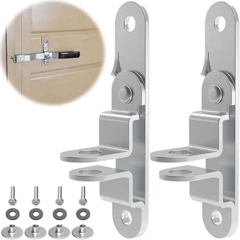 2Pcs Cargo Trailer Door Hasp Keeper Lock Handle Enclosed Car Hauler for Ramp Padlock Cargo Trailer