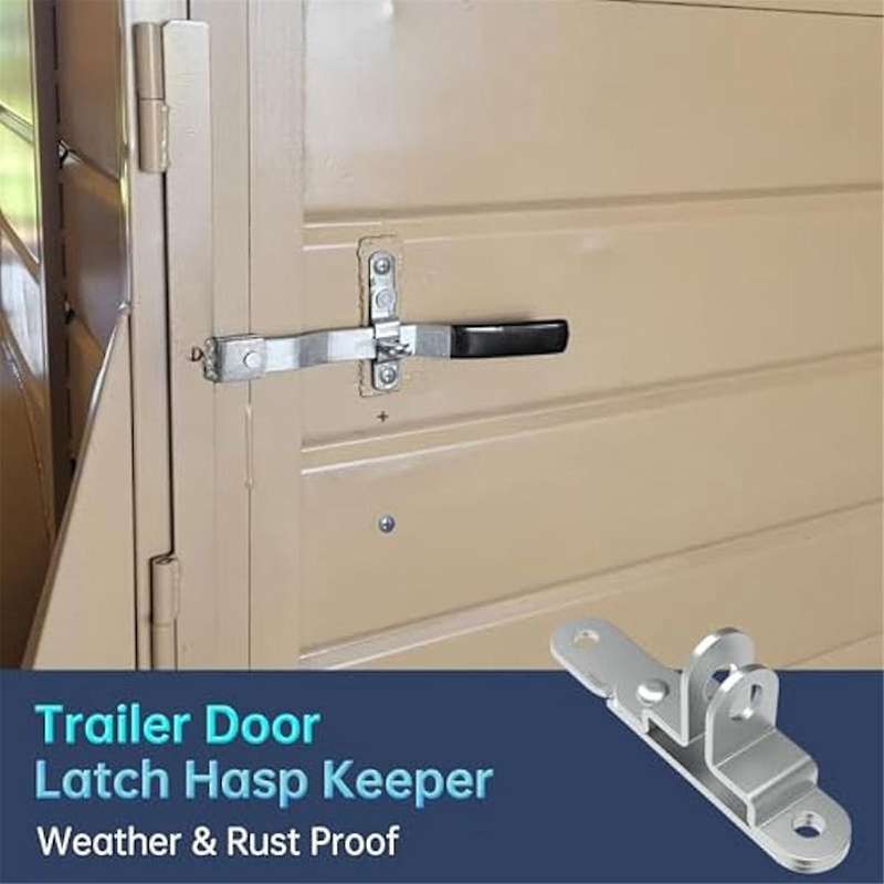 2Pcs Cargo Trailer Door Hasp Keeper Lock Handle Enclosed Car Hauler for Ramp Padlock Cargo Trailer