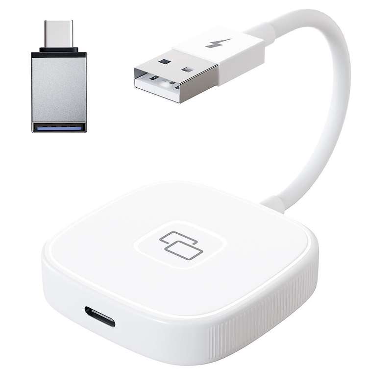 2PCS CarPlay Mirror Adapter for Wired CarPlay Mirror Dongle with PD for Converting Video to Car Disp