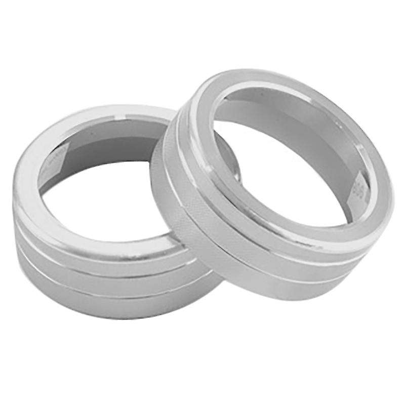 2Pcs Center Console Knob AC Air Conditioning Button Cover Trim for 2020 (Silver)