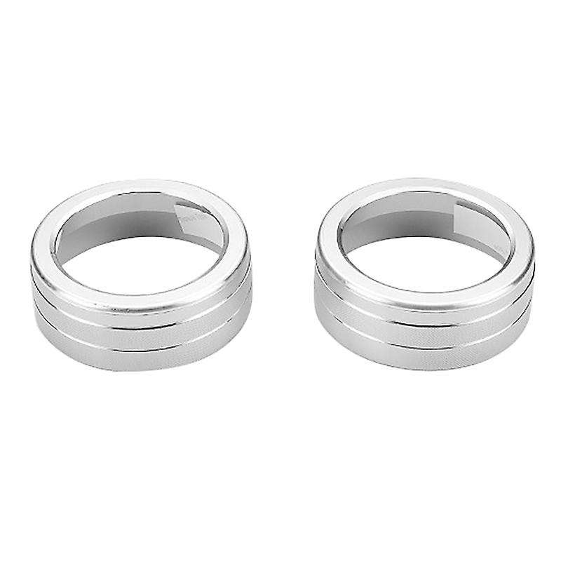 2Pcs Center Console Knob AC Air Conditioning Button Cover Trim for 2020 (Silver)