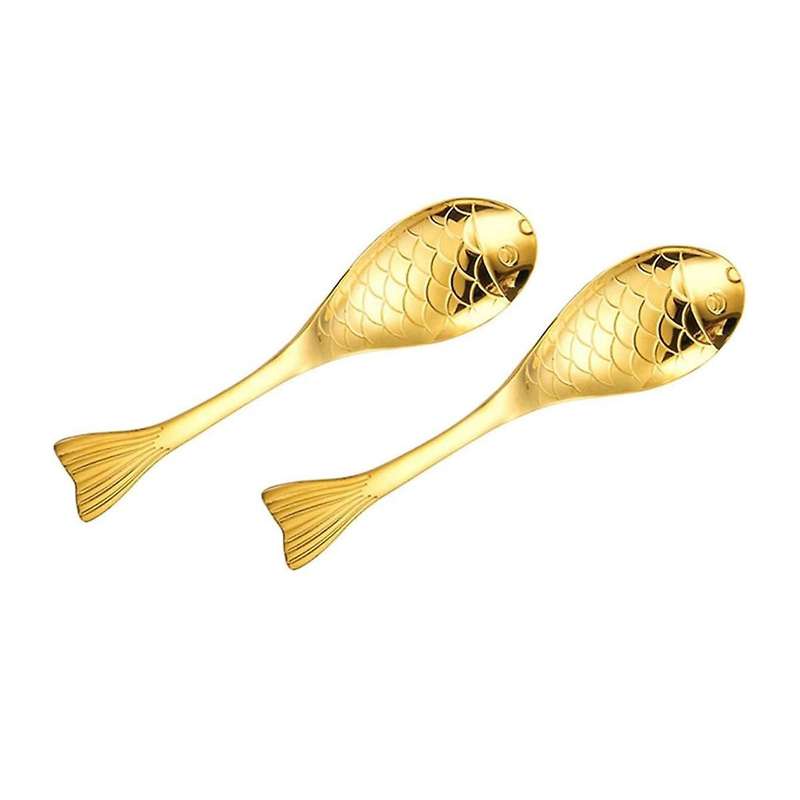 2pcs Cartoon Fish Spoon Cutlery Mini Stirring Spoons Coffee Stirring Spoon Mini Coffee Spoons Kitche