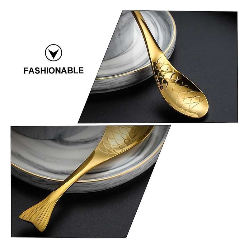 2pcs Cartoon Fish Spoon Cutlery Mini Stirring Spoons Coffee Stirring Spoon Mini Coffee Spoons Kitche
