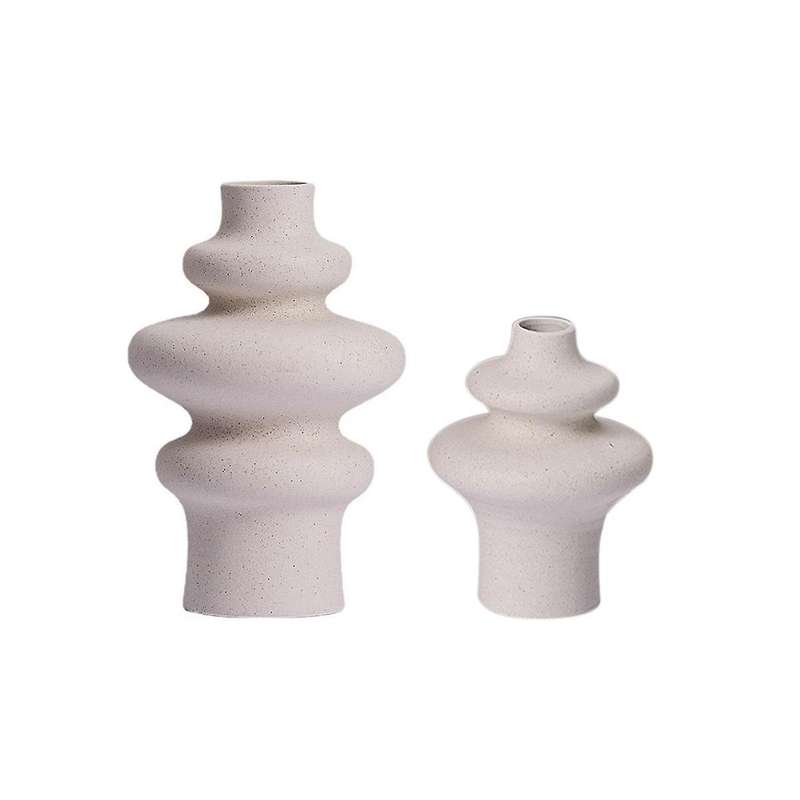 2Pcs Ceramic Vase, Pampas Grass Vase Modern Dried Flowers Vase Decorative Vase for Centerpieces Kit