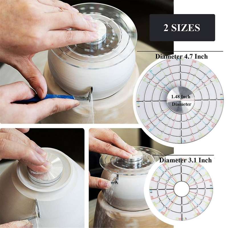 2Pcs Ceramic Pottery Trimming Spinner Tools Rotary Disc Pottery Wheel Trimmer Tool Clay Tools for Po